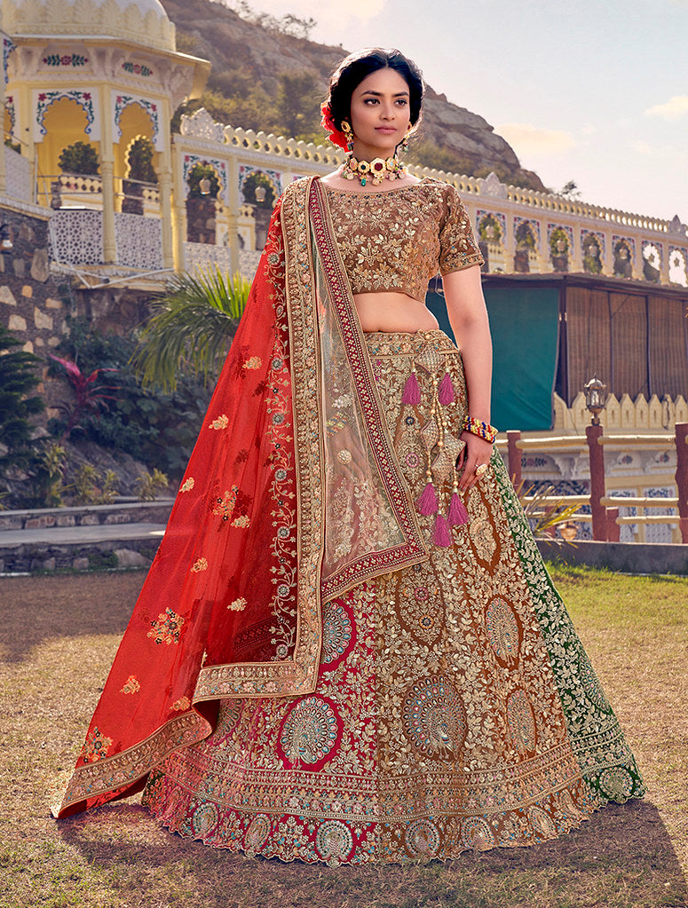 Bridal Velvet Hand Crafted Lehenga Choli