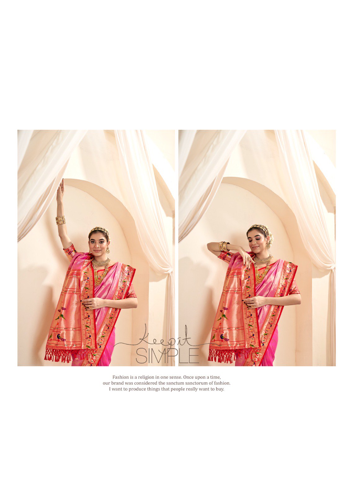 Pink Soft Tissue Silk Paithani Saree