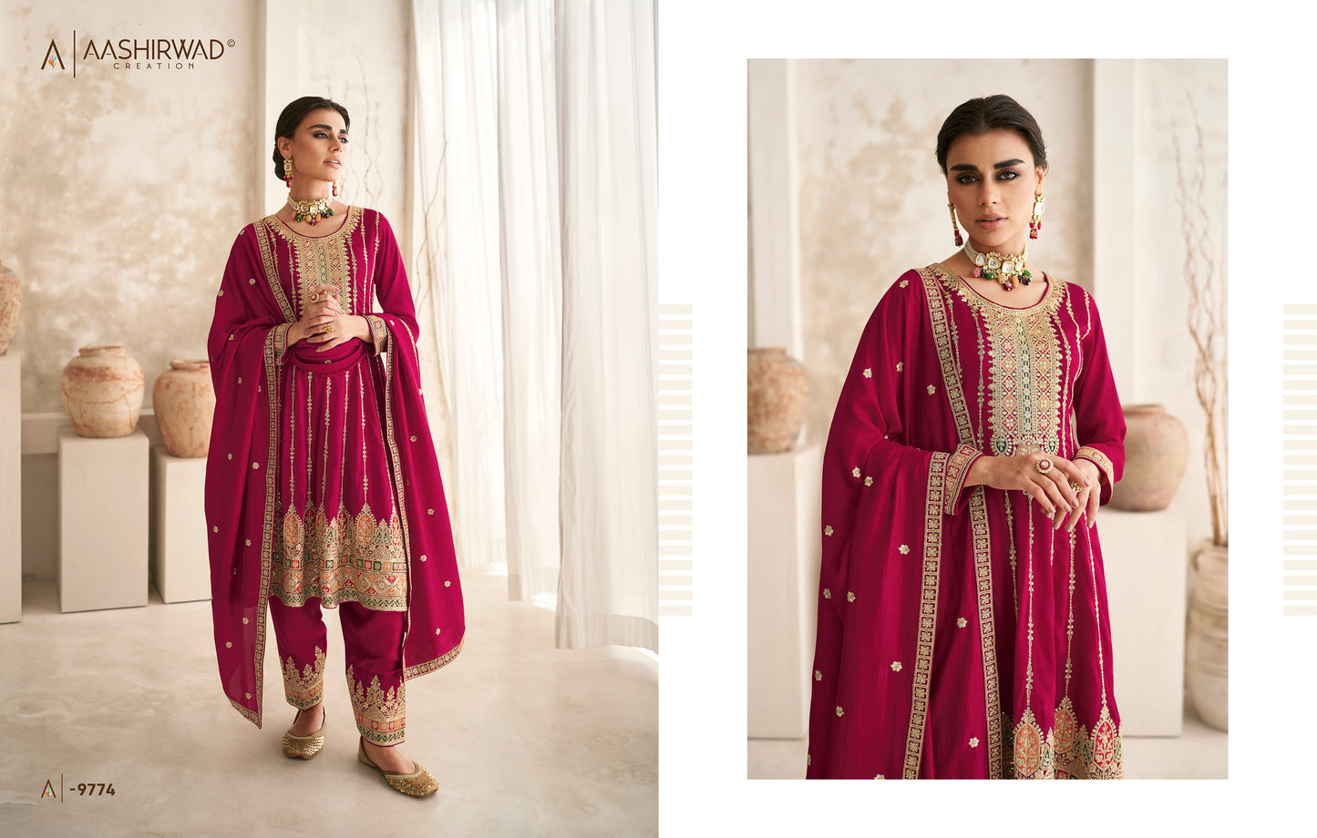 Pink Premium Silk Embroidered Salwar Suit