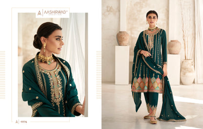 Green Premium Silk Embroidered Salwar Suit