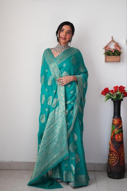 Ready To Wear 1 Min Blue Soft Silk Saree