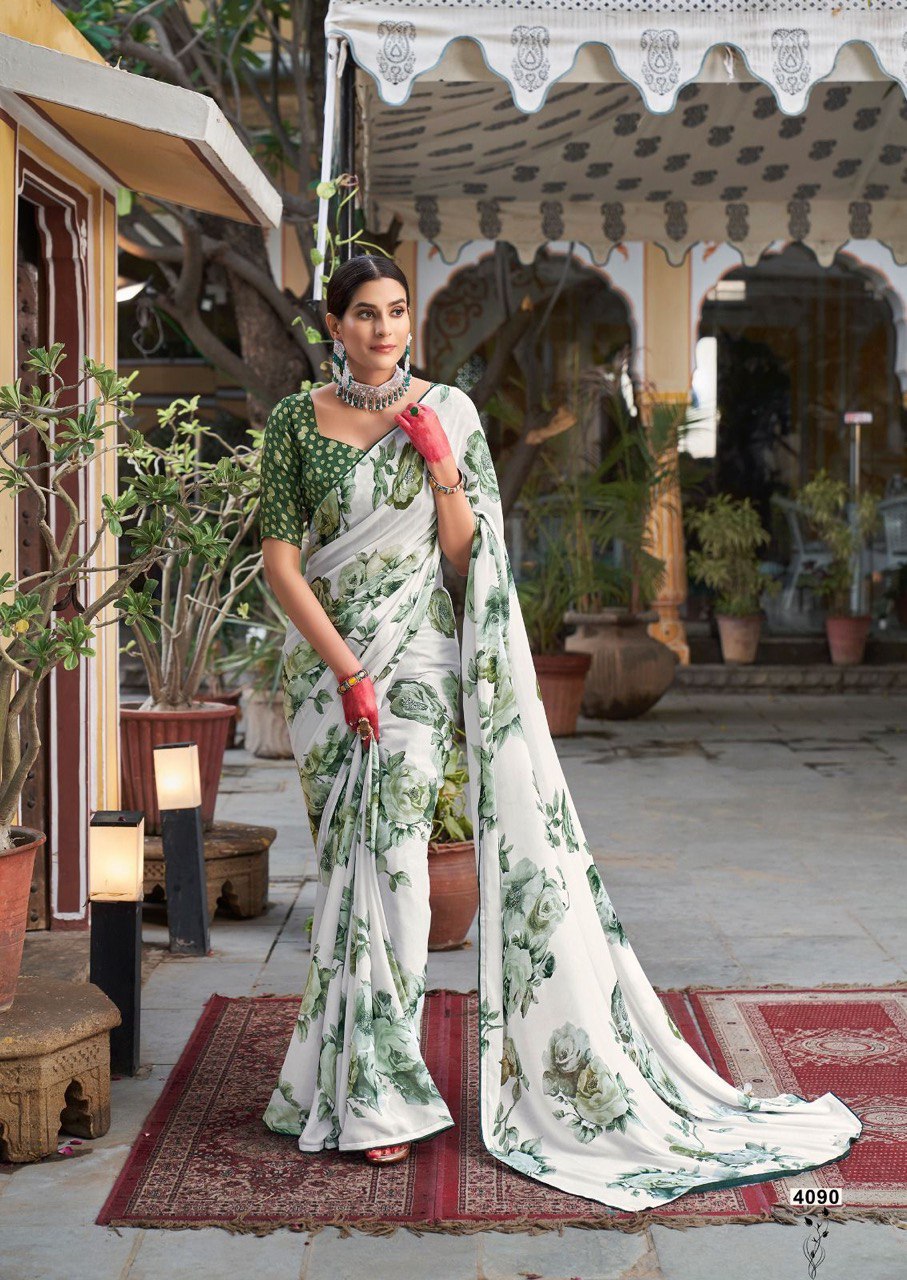 Ready to Wear Floral Soft Georgette Saree