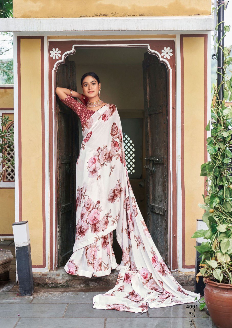 Ready to Wear Floral Soft Georgette Saree