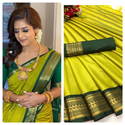 Pure Mercerized Cotton Silk Banarasi Saree