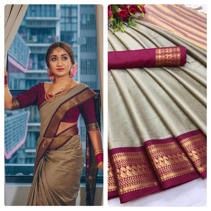 Pure Mercerized Cotton Silk Banarasi Saree