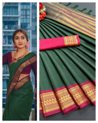 Pure Mercerized Cotton Silk Banarasi Saree