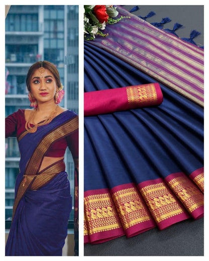 Pure Mercerized Cotton Silk Banarasi Saree