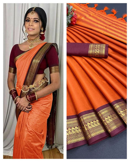 Pure Mercerized Cotton Silk Banarasi Saree