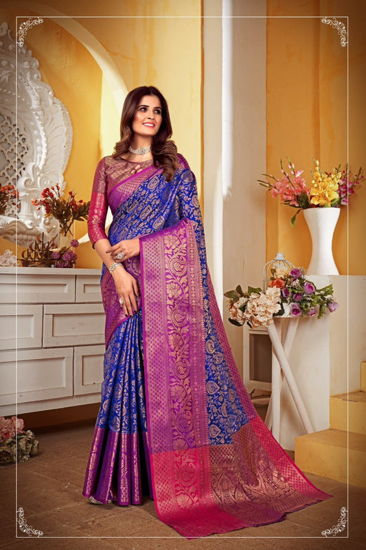 Kanchipuram Silk Saree with Zari Border