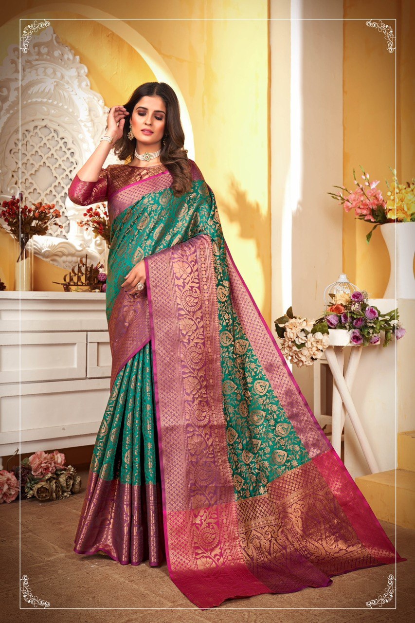 Kanchipuram Silk Saree with Zari Border