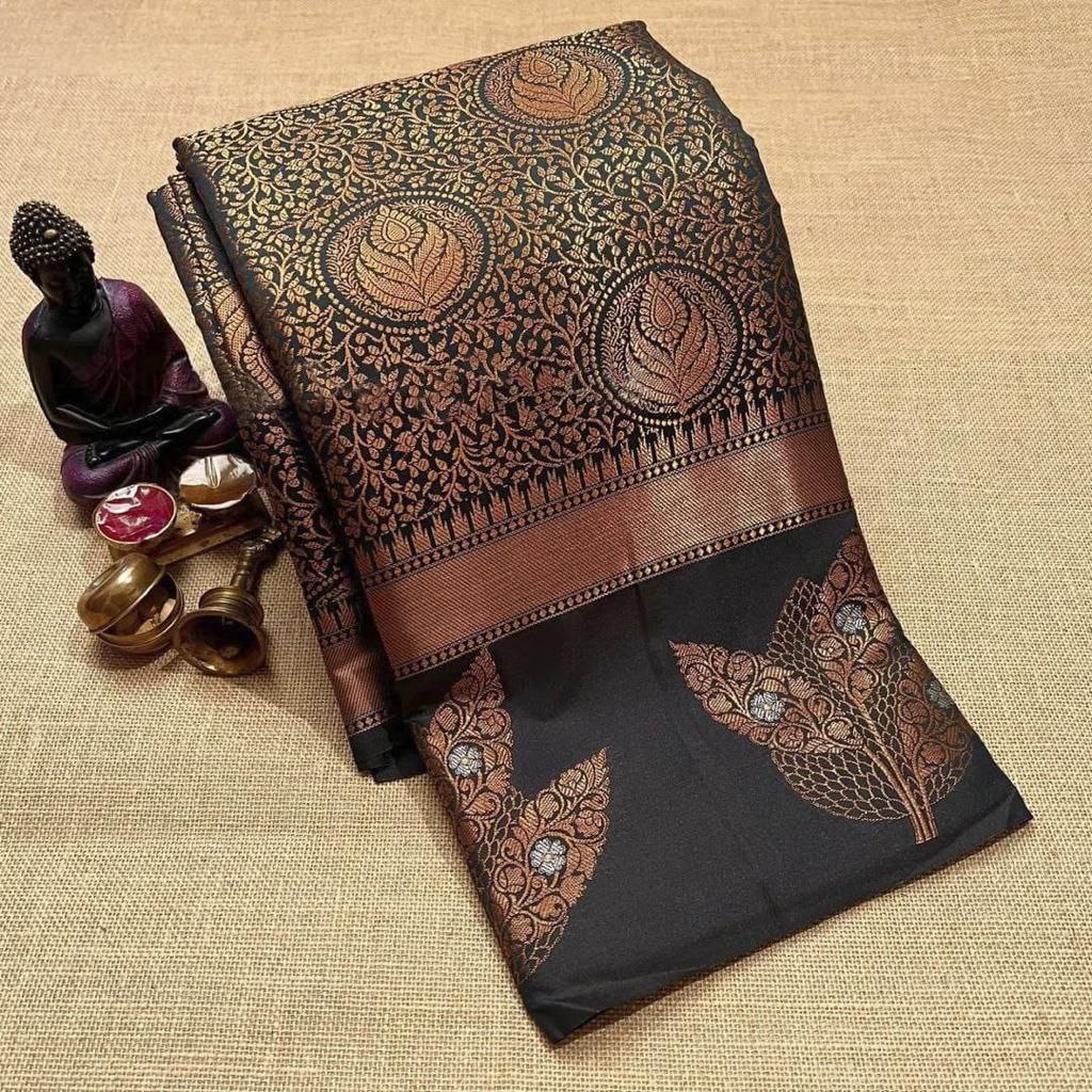 Soft Litchi Silk Saree with Jacquard Work