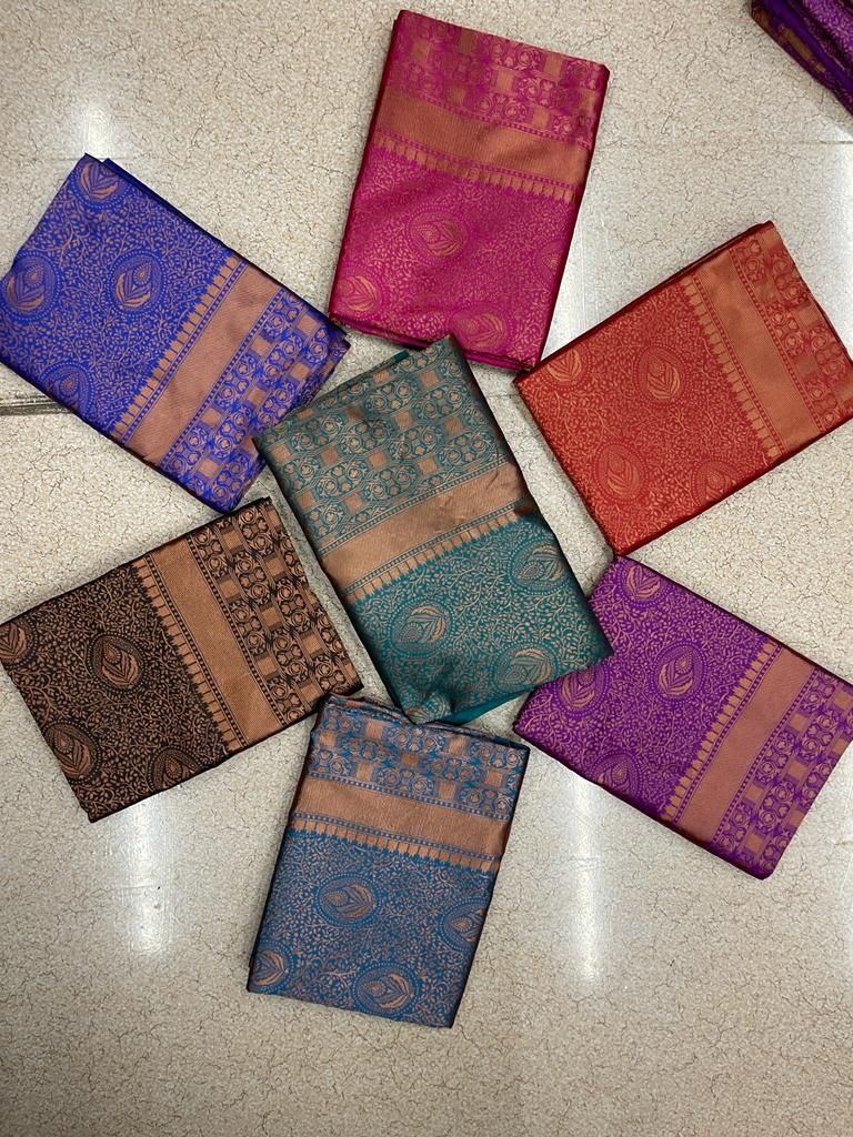 Soft Litchi Silk Saree with Jacquard Work