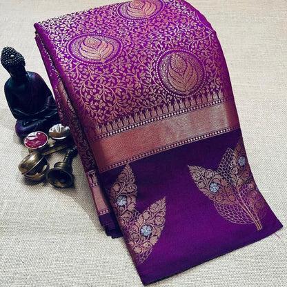 Soft Litchi Silk Saree with Jacquard Work