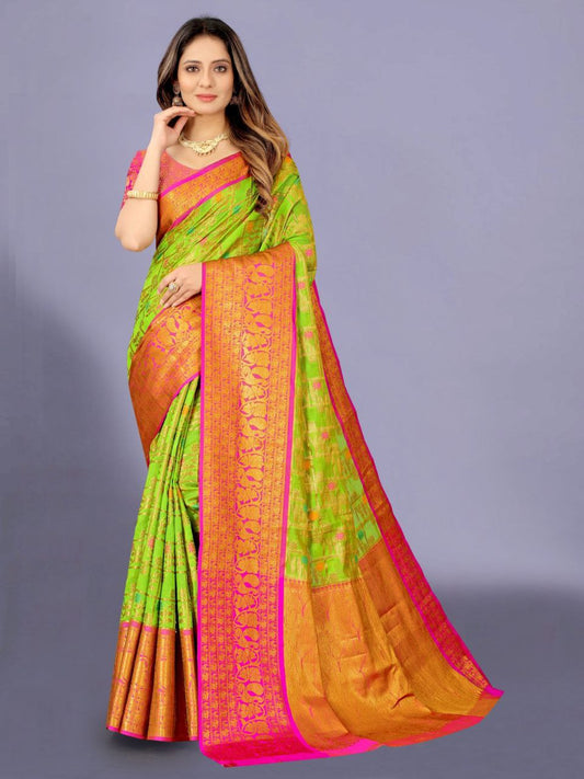 Rich Organza Silk Saree with Zari Border