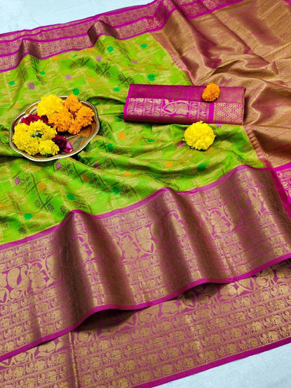 Rich Organza Silk Saree with Zari Border