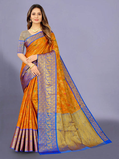 Rich Organza Silk Saree with Zari Border