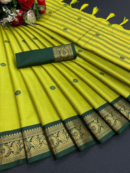 Pure Mercerised Cotton Silk Saree with Mango Motifs