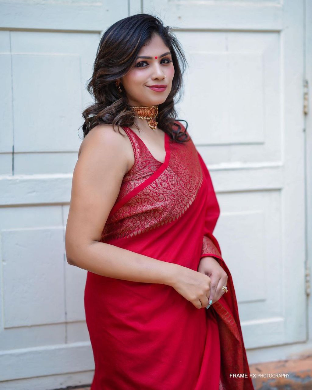 Red and Gold Soft Silk Saree with Zari Work